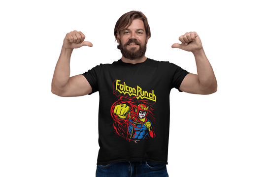 Playera Hombre Algodon Capitán Falcon Punch Videojuegos Comoda Beloma