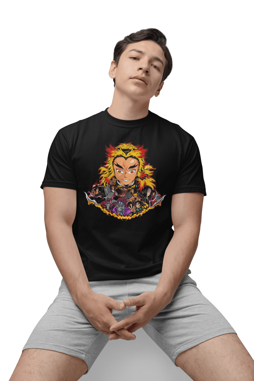 Playera Anime Hombre Algodon Demon Slayer Kyojuro Rengoku Beloma