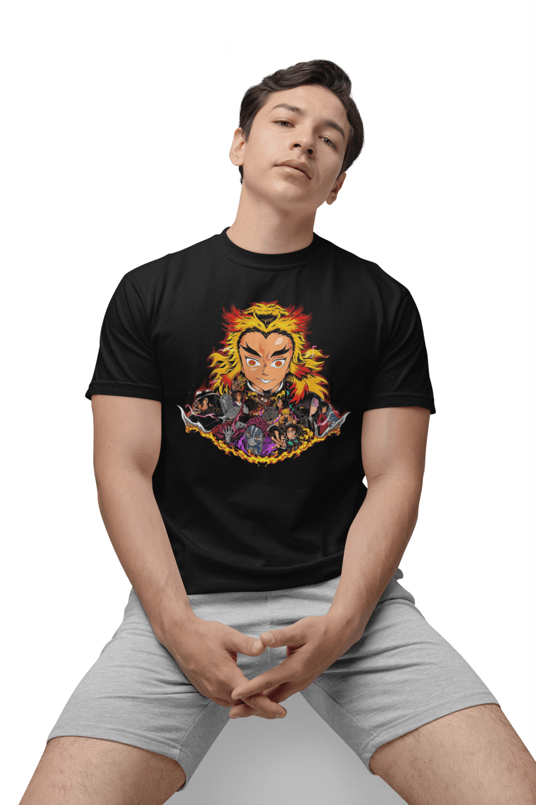 Playera Anime Hombre Algodon Demon Slayer Kyojuro Rengoku Beloma