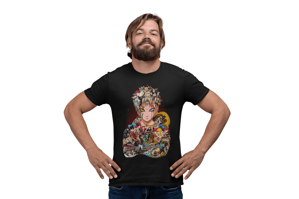 Playera Anime Hombre Algodon Naruto Ninja Gaara Beloma