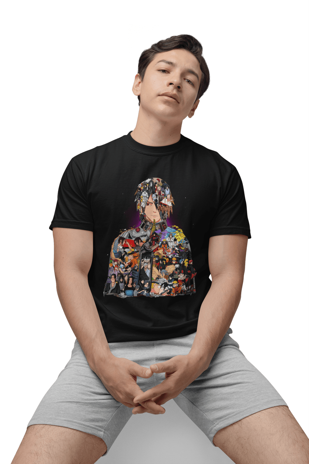 Playera Anime Hombre Algodon Naruto Sasuke Uchiha Beloma