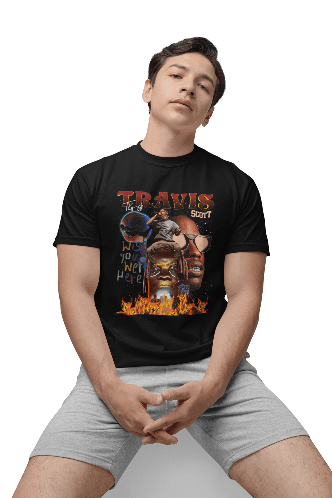 Playera Hombre Algodón Travis Scott Rapero Trap Música Beloma