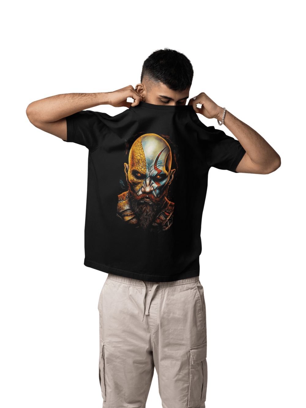 Playera Hombre Algodón God Of War Kratos Face Videojuegos Beloma