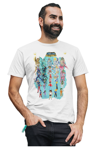Playera Hombre Blanca Anime Clásica Caballeros del Zodiaco Algodon