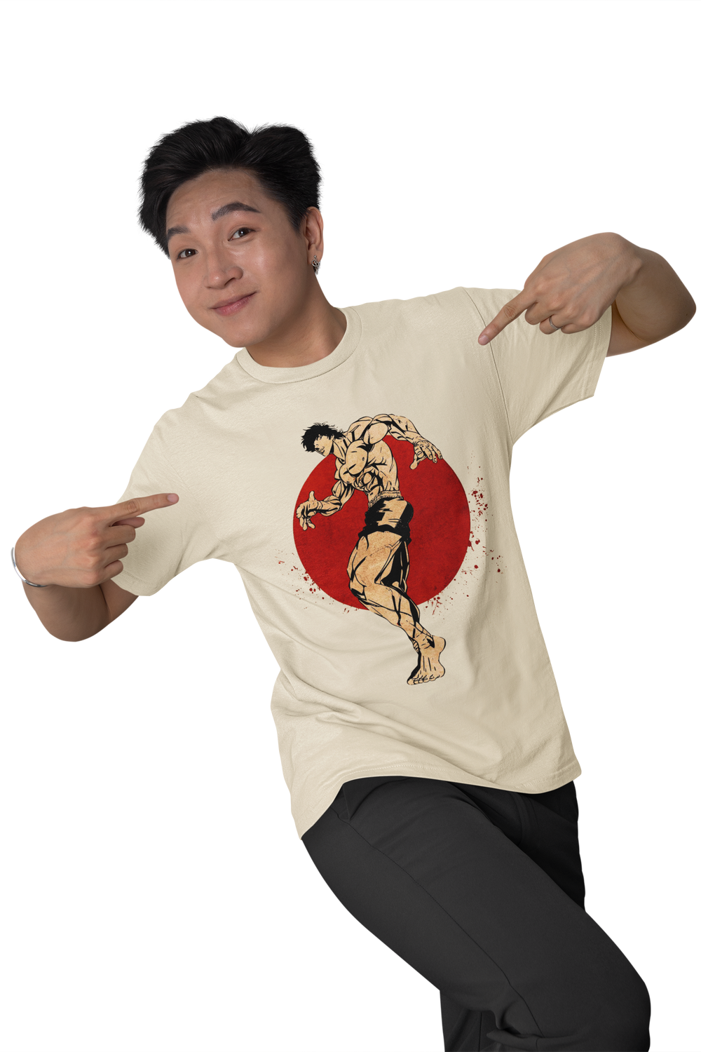 Playera Anime Hombre Algodon Baki Hanma Artes Marciales Beloma