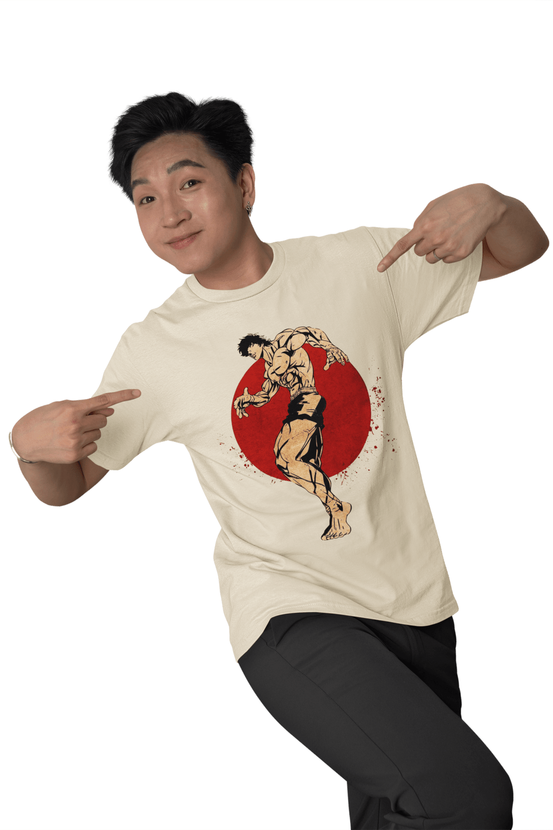 Playera Anime Hombre Algodon Baki Hanma Artes Marciales Beloma