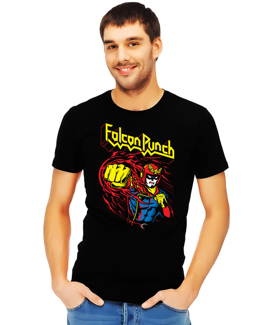 Playeras Capitán Falcon Punch Videojuegos Hombre Comodas Algodon Beloma