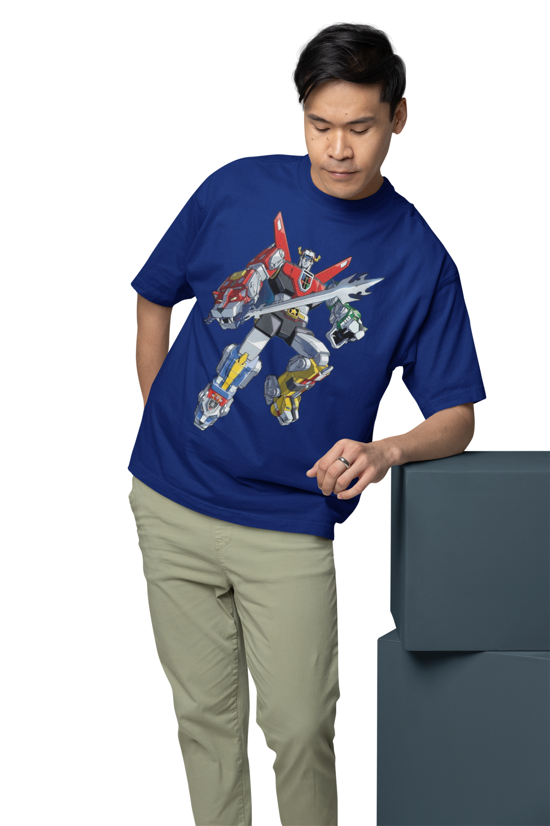 Playera Anime Hombre Algodon Voltron Retro Robot Mecha Beloma