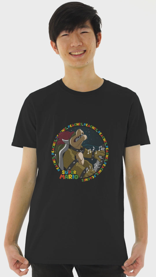 Playera Hombre Algodón Super Mario Bros Bowser Piano Videojuegos Beloma