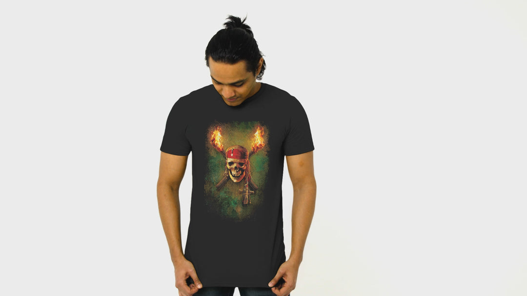 Playera Hombre Algodón Piratas Del Caribe Craneo Logo Películas Beloma