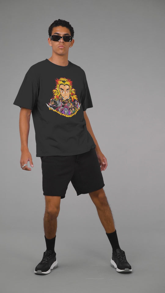 Playera Anime Hombre Algodon Demon Slayer Kyojuro Rengoku Beloma