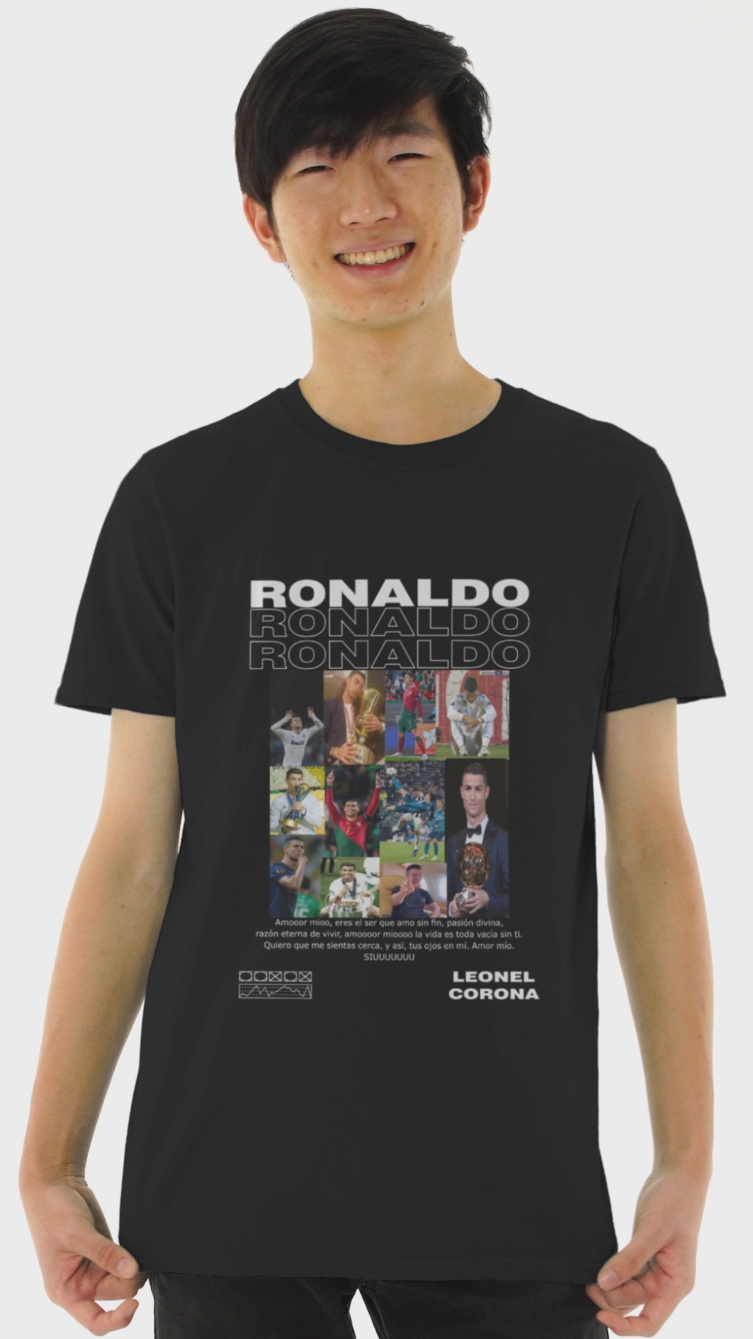 Playera Fútbol Hombre Algodón Cristiano Ronaldo The Goat Beloma
