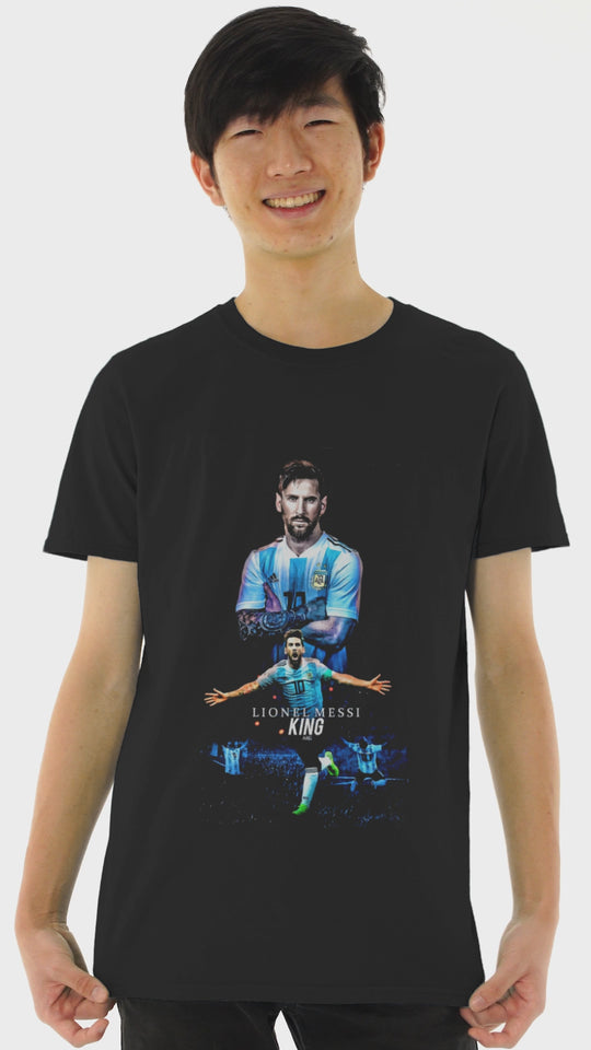 Playera Fútbol Hombre Algodón King Messi Argentina Beloma