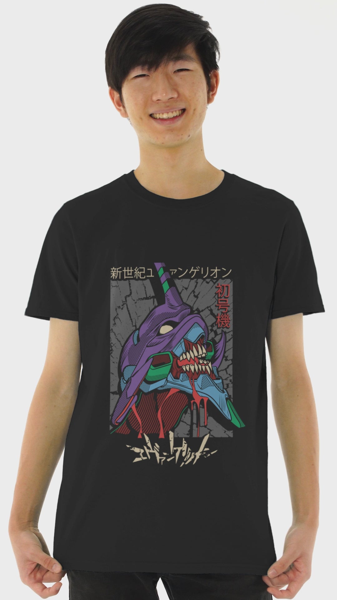 Playera Anime Hombre Algodon Evangelion Mecha Shinji Beloma