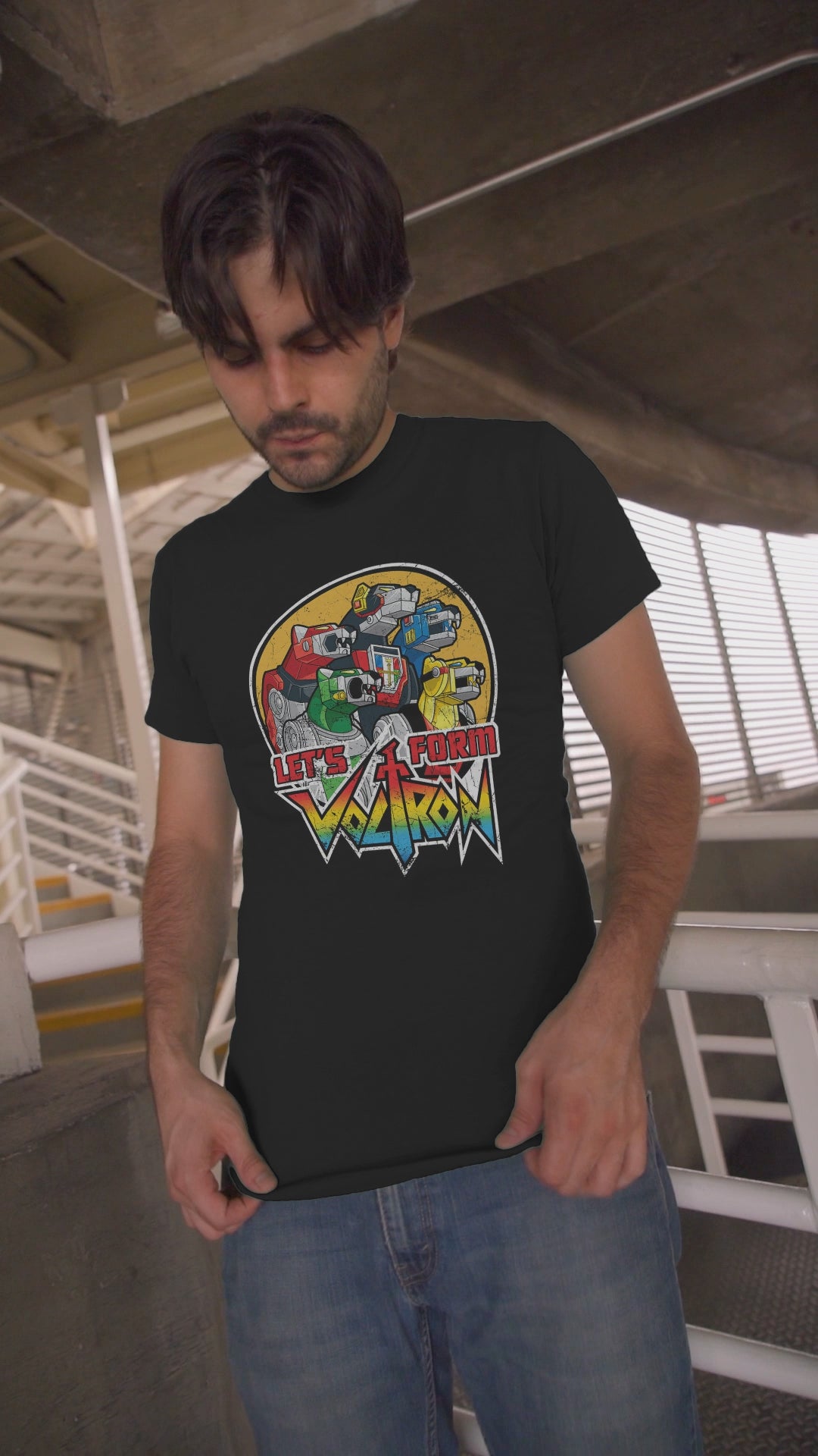 Playera Anime Hombre Algodon Voltron Retro Robot Mecha Beloma