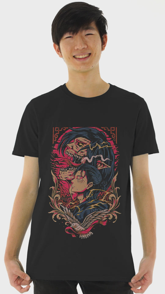 Playera Anime Hombre Algodon Attack On Titan Eren Jaeger Beloma