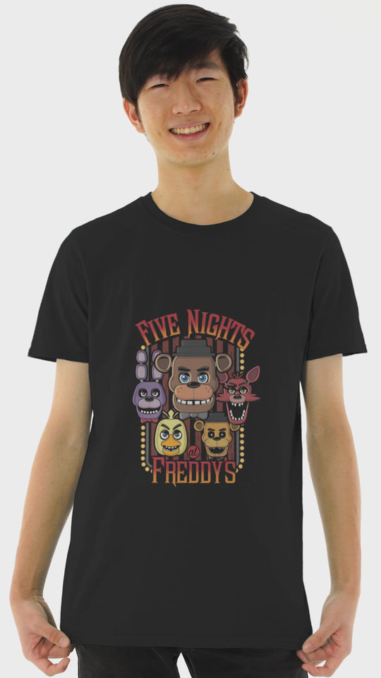 Playera Hombre Algodon Five Night At Freddy's Rostros Videojuegos Beloma