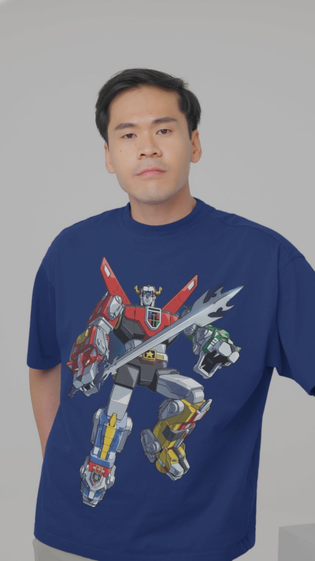 Playera Anime Hombre Algodon Voltron Retro Robot Mecha Beloma