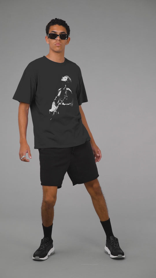 Playera Hombre Algodón Gustavo Cerati - Blanco y Negro Música Beloma