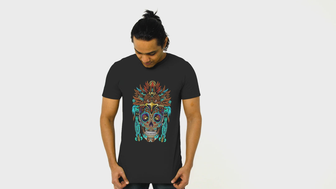 Playera Hombre Algodón Calavera Guerrero Azteca Águila Beloma