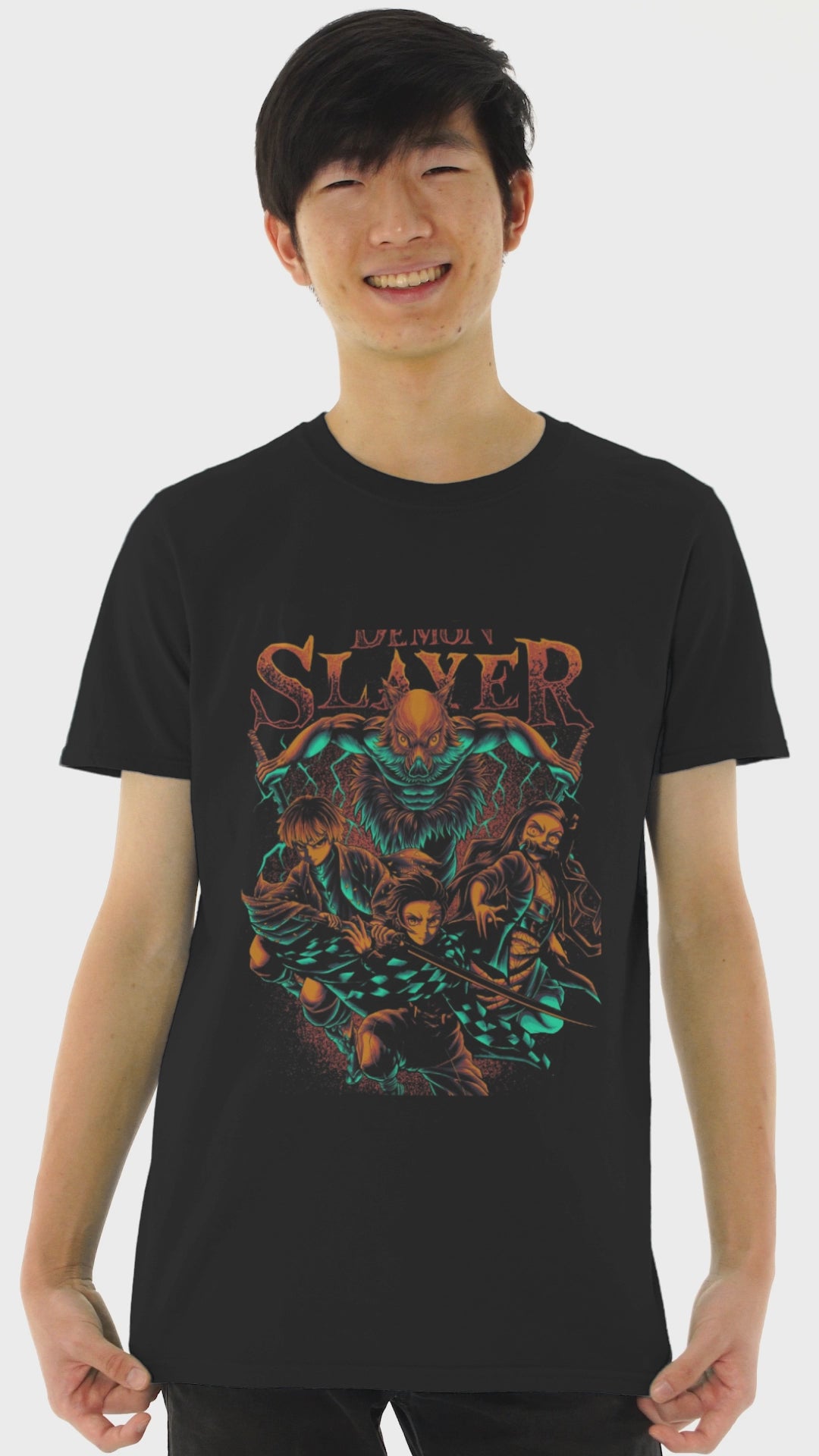 Playera Anime Hombre Demon Slayer Demonios Japones Beloma