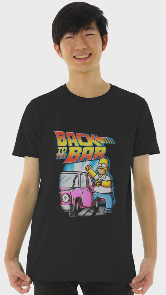 Playera Hombre Algodón Los Simpson "Back To The Bar" Caricaturas Beloma