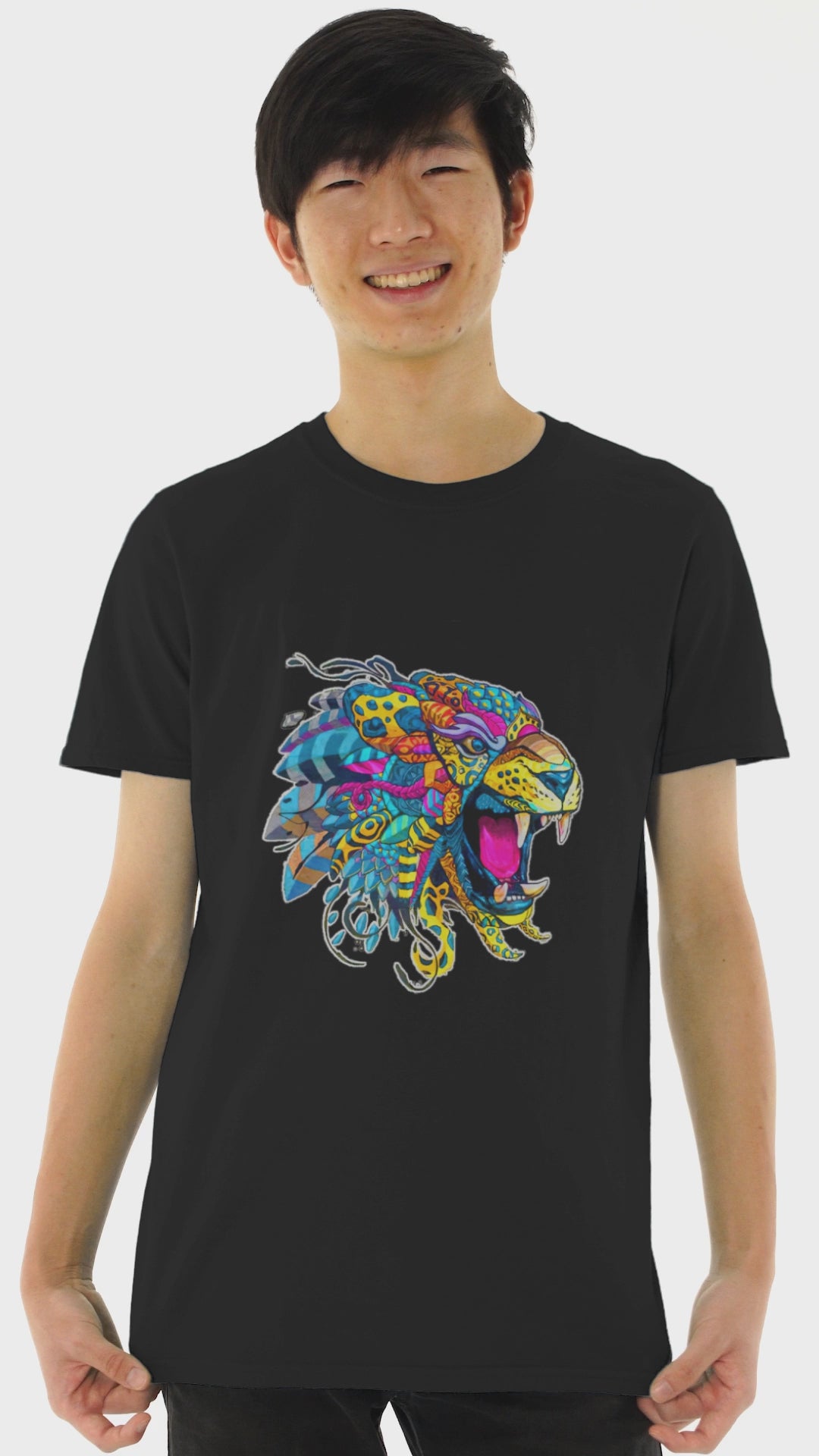 Playera Hombre Algodón Jaguar Arte Huichol Beloma