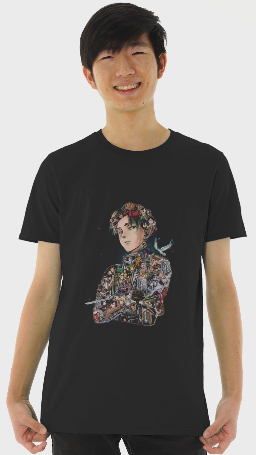 Playera Anime Hombre Algodon Attack On Titan Levi Beloma