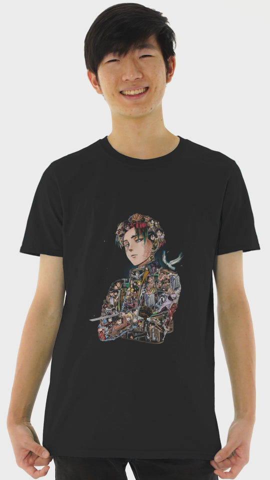 Playera Anime Hombre Algodon Attack On Titan Levi Beloma