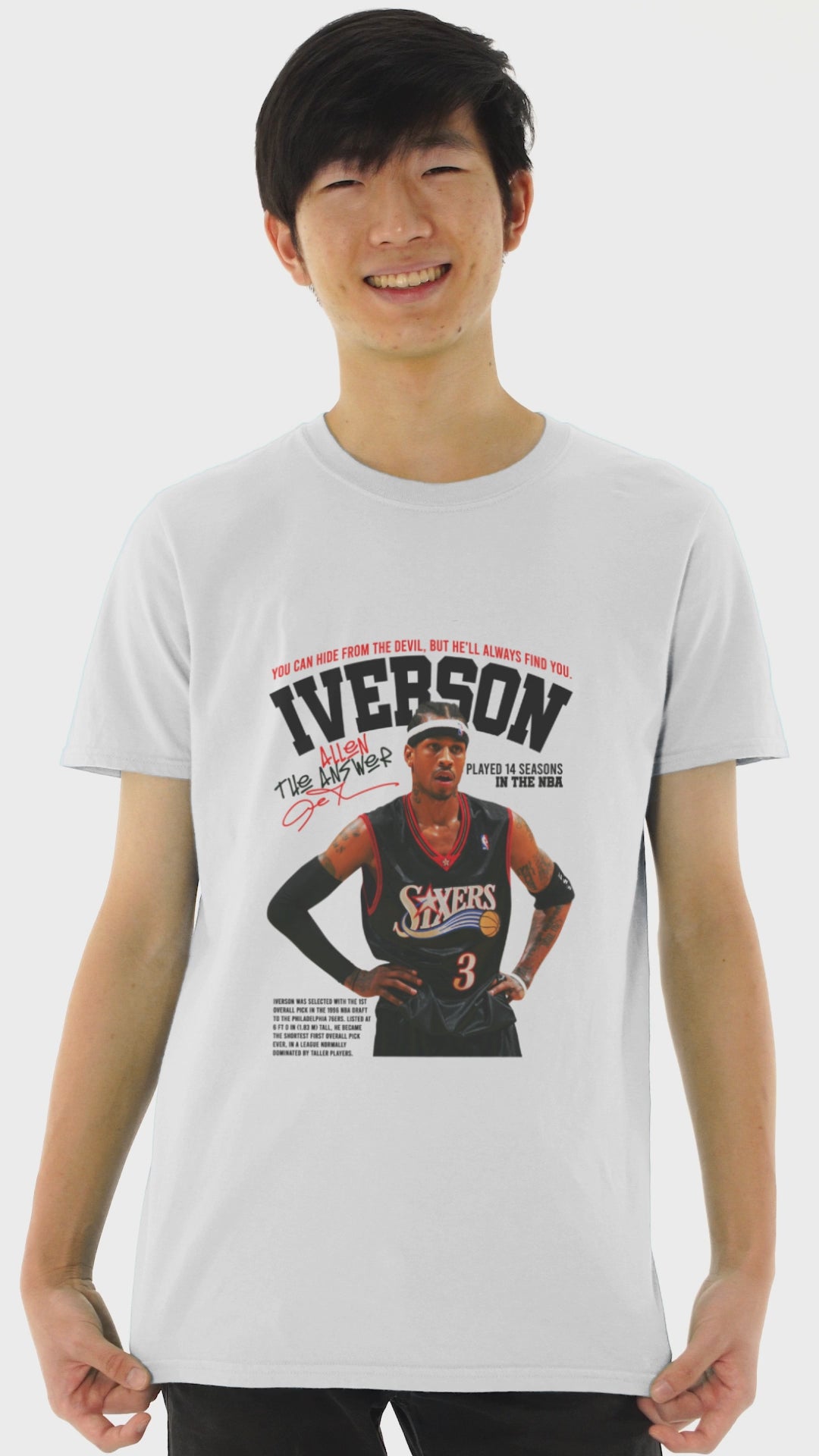 Playera Basquetbol Hombre Algodón Allen Iverson Beloma