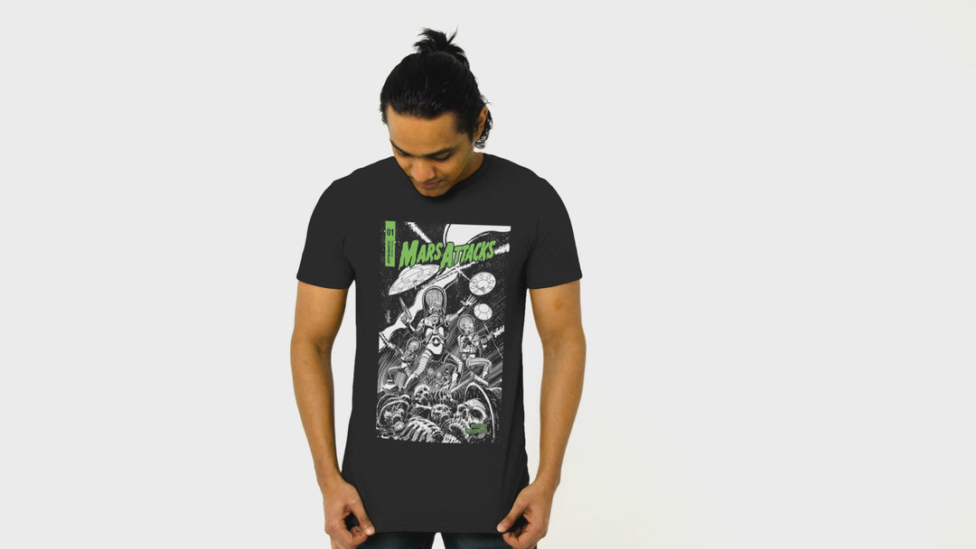 Playera Hombre Algodón Marcianos Al Ataque Películas Terror Sci-fic Comedia Beloma